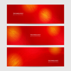 Futuristic technology digital abstract red colorful design banner. Abstract red banner background with particles and wave shapes. Vector abstract graphic design banner pattern background web template.
