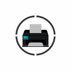 Printer icon vector symbol illustration background