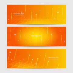 Modern colorful banner template. Yellow and orange banner design. futuristic technology science background design. Yellow orange vector abstract graphic design. Banner Pattern background template.