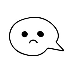 Sad thoughts bubble line art icon. Depressed mental state, therapy treatment concept, simple unhappiness logo
