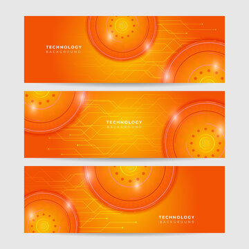 Modern colorful banner template. Yellow and orange banner design. futuristic technology science background design. Yellow orange vector abstract graphic design. Banner Pattern background template.