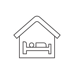 Accommodation, hostel, hotel icon line style icon, style isolated on white background