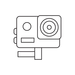 Action cam icon line style icon, style isolated on white background