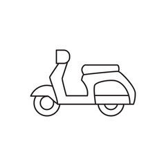 Vintage Scooter Motorcycle transportation icon line style icon, style isolated on white background