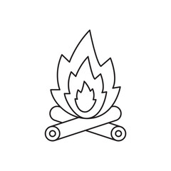 Fire camping icon line style icon, style isolated on white background