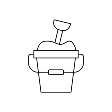 recommend clip art: Beach sand bucket icon line style icon, style isolated on white background
