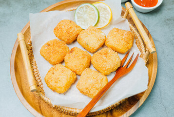 Delicious Chinese shrimp toast cuisine
