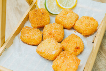 Delicious Chinese shrimp toast cuisine