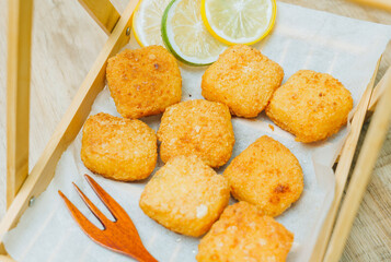 Delicious Chinese shrimp toast cuisine