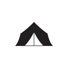 Camping tent, camp icon in black flat glyph, filled style isolated on white background