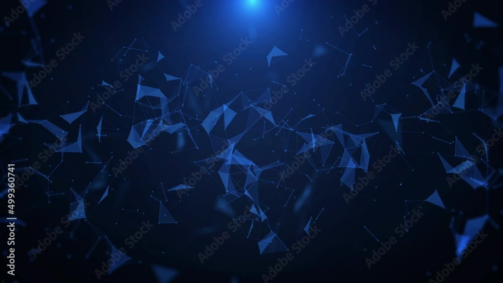 Poster 
Abstract Blue Polygonal with Dots Lines Structure Shape Copy Space 4K Motion Seamless Loop Background for Infographic Work, Stage, Farewell, Science Fiction Film.