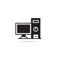 pc and desktop computer icon vector illustration