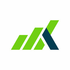 Initial Letter A Chart Bar Logo Design and Bussiness Card Vector Graphic