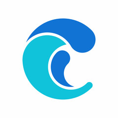 Letter C and Wave Logo Template, Symbol, Icon