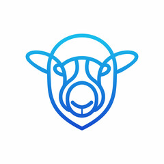 line art sheep logo template