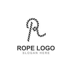 Rope logo using a vector illustration design template