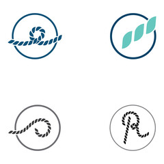 Rope logo using a vector illustration design template