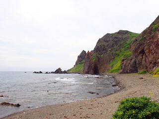 Fototapeta na wymiar Jizouiwa in Rebun island, Hokkaido, Japan
