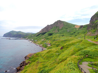 Fototapeta premium Nekoiwa in Rebun island, Hokkaido, Japan