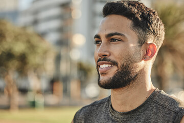 I will conquer it all today. Shot of a sporty young man exercising outdoors.