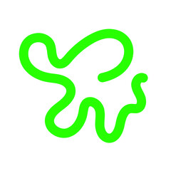  Abstract Organic Shape Vector Illustration Neon Green