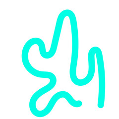 Obraz premium Abstract Organic Shape Vector Illustration Neon Blue