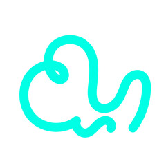 Obraz premium Abstract Organic Shape Vector Illustration Neon Blue