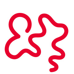  Abstract Organic Shape Vector Illustration Red