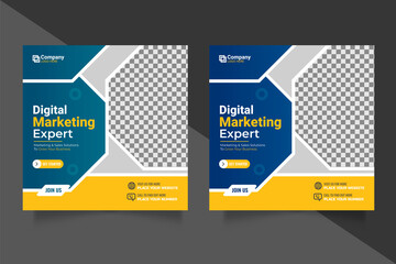 digital marketing social media post template. Creative  advertising social media post  design