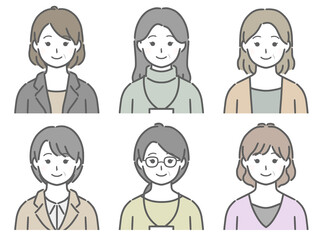 中年女性の上半身セット