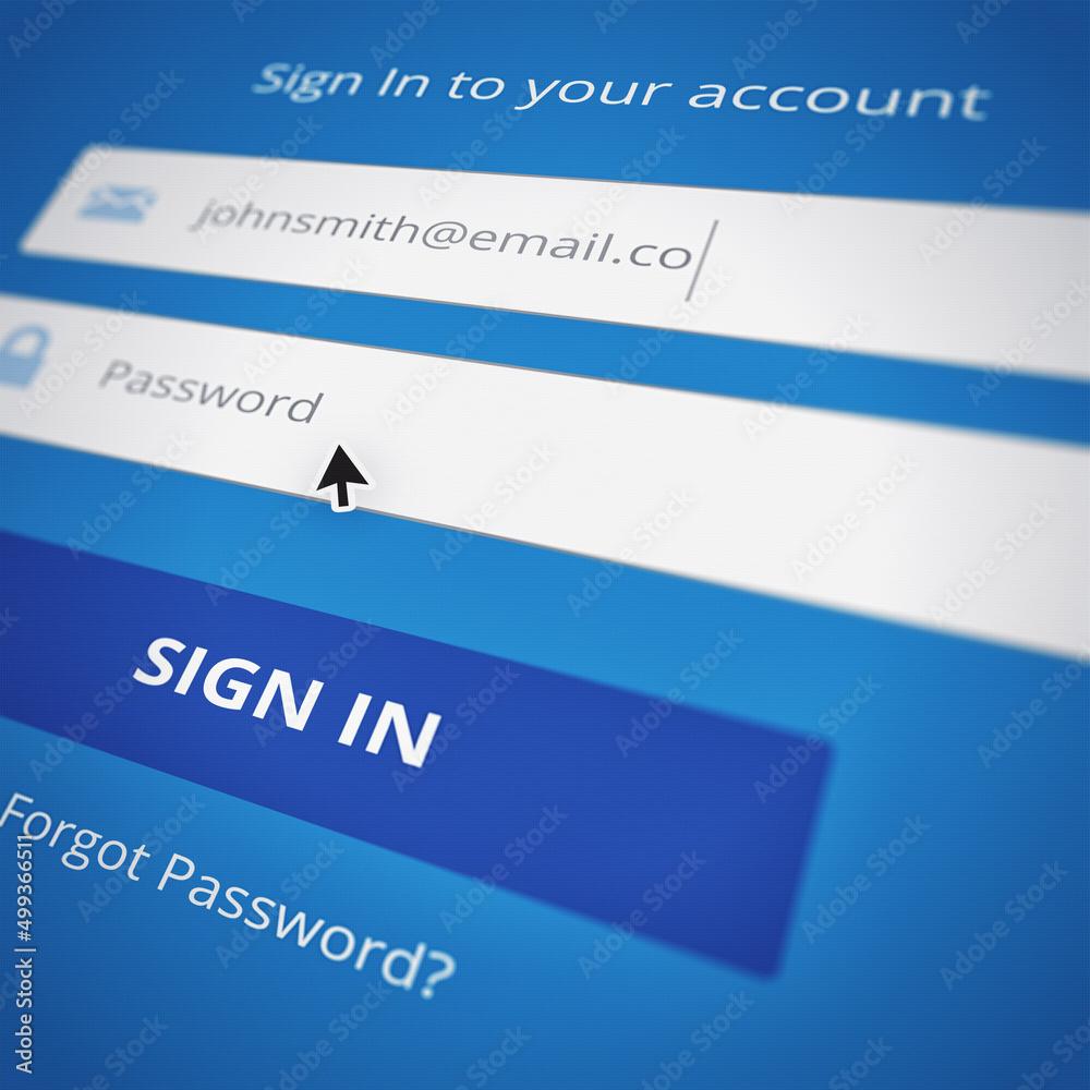 Poster time to sign in. cropped shot of the login page of a website - all design on this image is created f