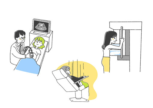 medical procedures: ultrasound, mammogram, examination clip art preview