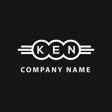 KEN letter logo design on black background. KEN  creative initials letter logo concept. KEN letter design.
