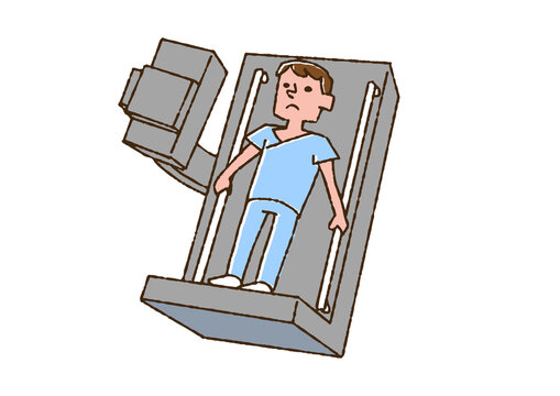 recommend clip art: バリウムを飲んで胃の検査をしている男性　コミカルな手書きの人物　ベクター、線画にカラー