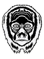 Uakari Monkey face vector iilustration in hand drawn style, perfect for tshirt and mascot design 
