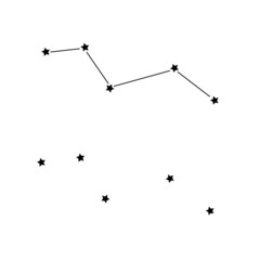 constellation of the Fox (lat. Vulpecula) on a white background.
