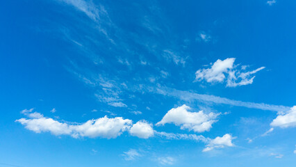 Refreshing blue sky and cloud background material_43