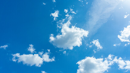 Fototapeta na wymiar Refreshing blue sky and cloud background material_49