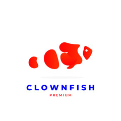 Simple clown fish vector illustration logo with gradient