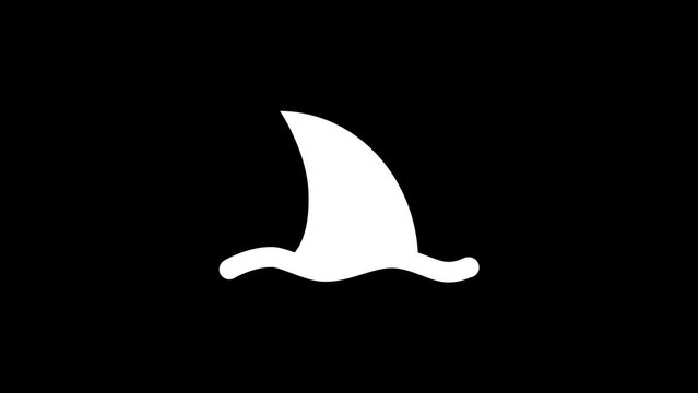 White picture of rough shark on a black background. predator in the water. Distortion liquid style transition icon for your project. 4K video animation for motion graphics and compositing.