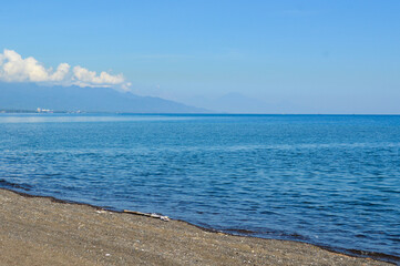 Calm Tropical Beach Waves Scenery In The Morning At Umeanyar, North Bali, Indonesia