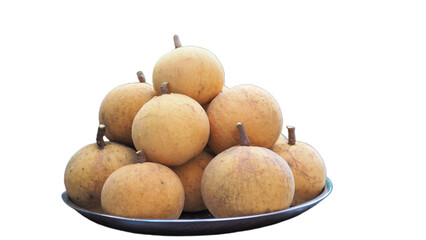 Santol, Santol in the garden after harvest on white isolated background. With clipping path.