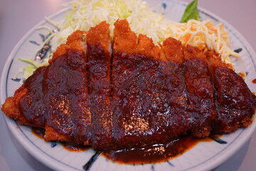 Misokatsu or Tonkatsu, Japanese pork cutlet - 味噌カツ 豚カツ 日本食