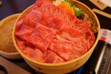Japanese Food, Steamed Beef Shabu-Shabu - 日本料理 牛しゃぶ せいろ蒸し