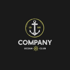 vintage anchor vector illustration bedge logo design