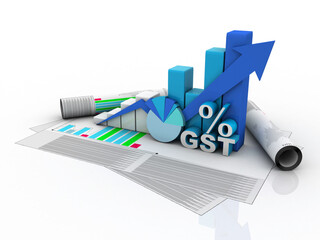 3d rendering Stock market online business concept. business Graph 