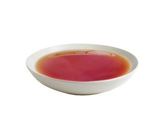 Fish sauce in white bowl isolated on background. Phu Quoc Traditional Fish Sauce.