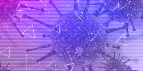 3d rendering Virus bacteria cells background
