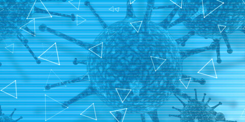 3d rendering Virus bacteria cells background

