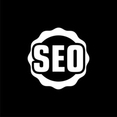 Seo badge icon isolated on dark background